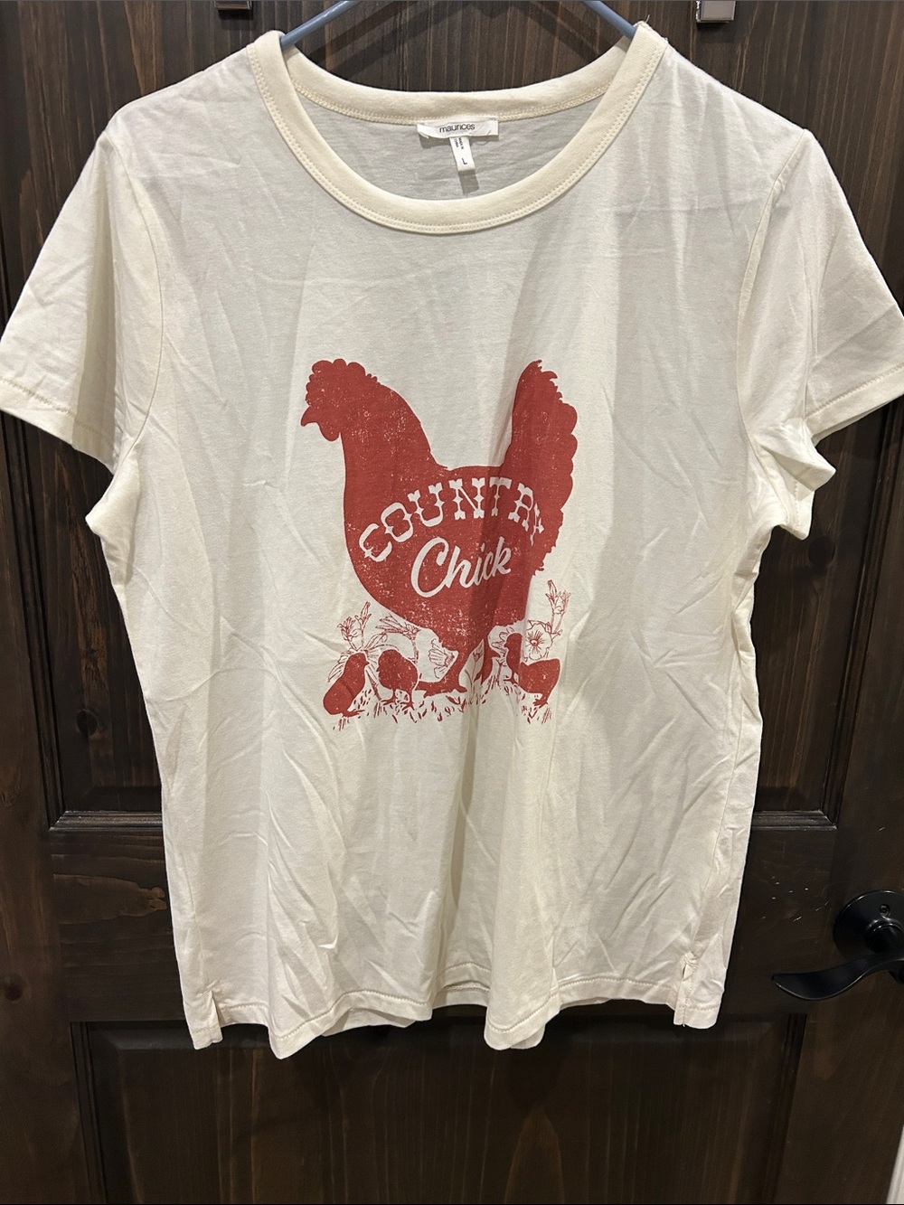 MadeWorn Cream Short Sleeve Tee with Red Hen Graphic